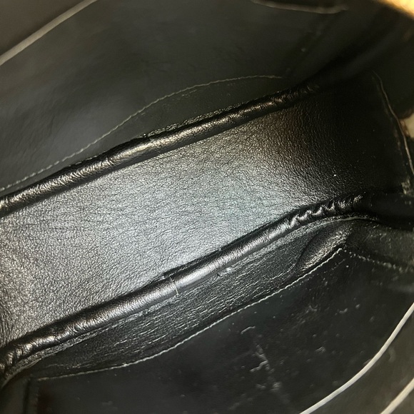 Yves Saint Laurent Coal Gray Leather Pouch Mono- crossbody - Picture 15 of 16